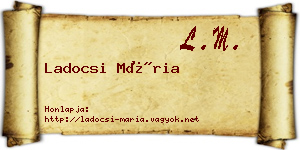 Ladocsi Mária névjegykártya